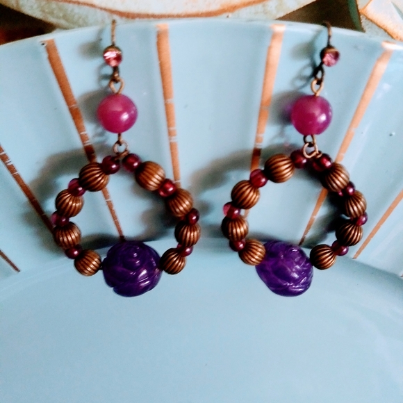 Jewelry - Purple Gold Earrings - MUST BUNDLE!